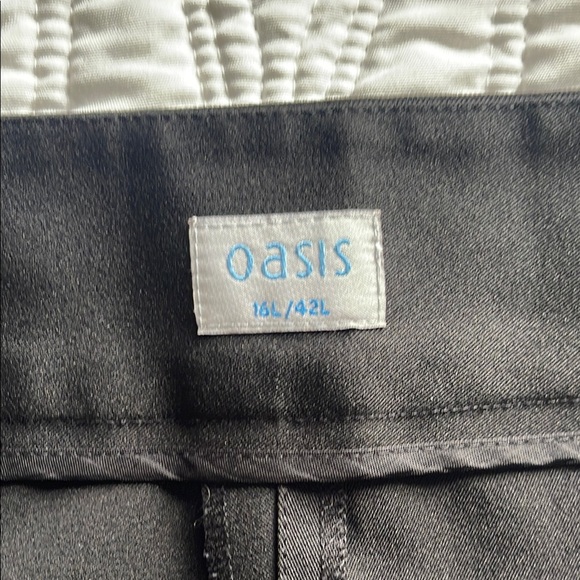 Oasis Black women bell-bottom pants 16 Long - Picture 5 of 8